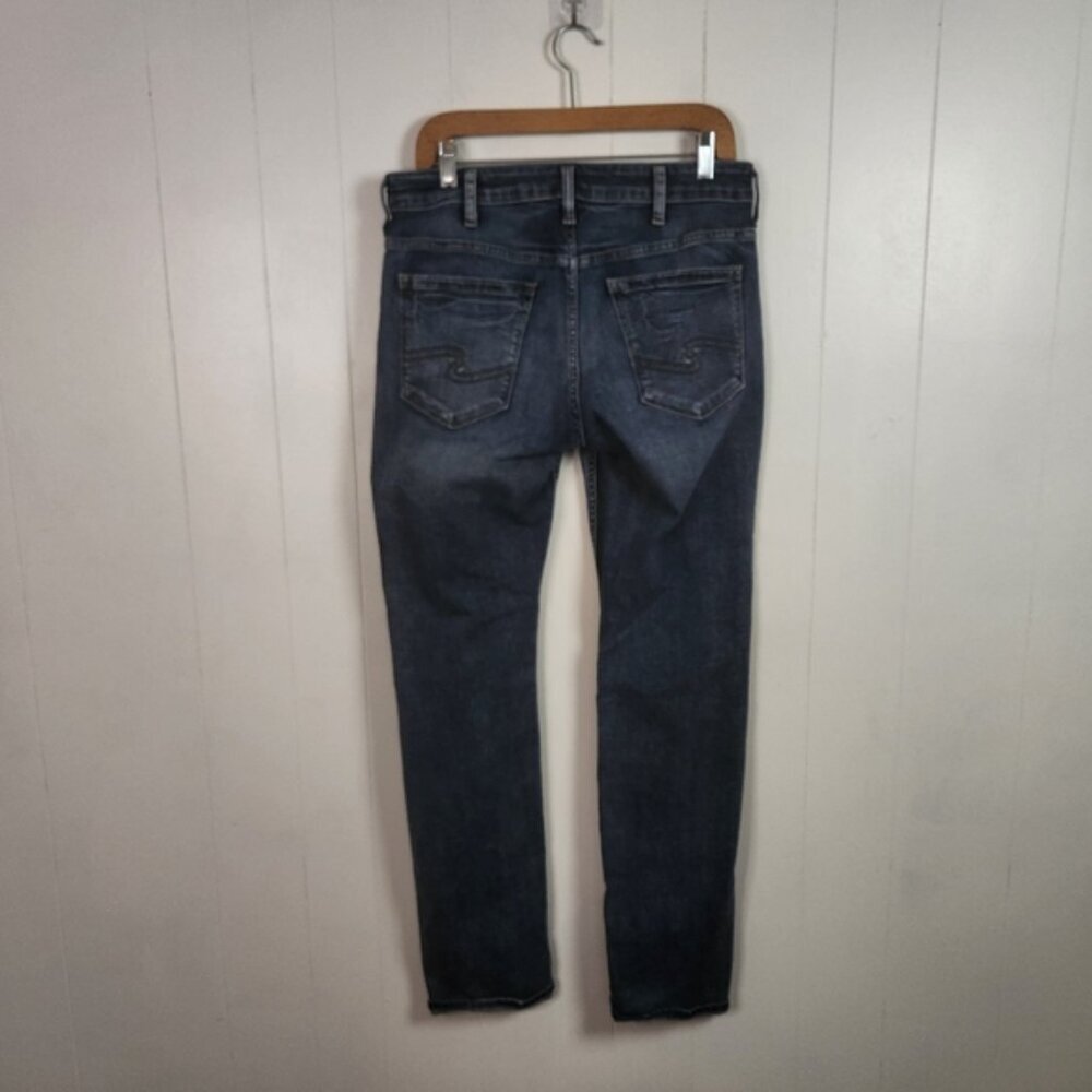 Silver Jeans Konrad Slim Leg Stretch Dark Wash Jeans Mens Size 32x32 Western - Picture 3 of 12